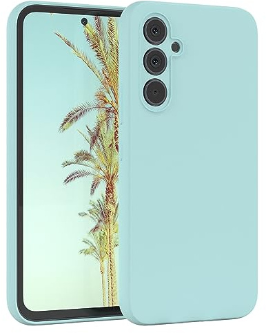 EAZY CASE Premium Silikon Handyhülle kompatibel mit Galaxy A54 Slimcover mit Kameraschutz und Innenfutter, Silikonhülle, Schutzhülle, Bumper, Handy Case, Hülle, Softcase, Mint Grün