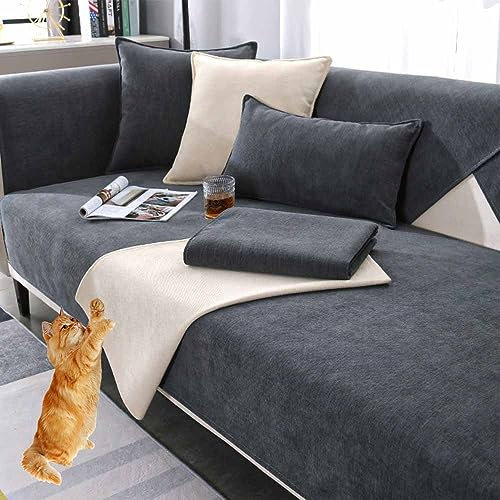 MTHGH Sofabezug Antirutsch,Anti Slip Sofa Cushion,sofaschutz Wasserdicht L Form,sofaschutz Katze Sofaschoner,Couch Bezug Ecksofa Schmutzabweisend Sofaschutz Hund Kratzschutz Katze (9, 90x160cm)