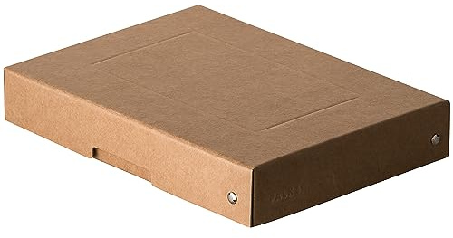 FALKEN 5x PureBox Nature aus Recycling-Karton 40 mm hoch DIN A5 braun | Made in Germany Aufbewahrungsbox mit Deckel Blauer Engel Vegan Geschenkbox Transportbox Schachtel Allzweckbox