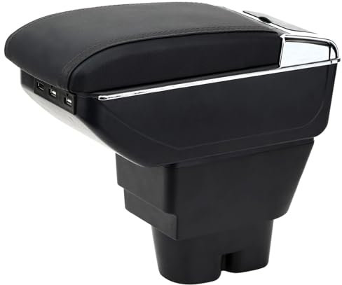 YJYWZH für Peugeot 207 207CC Armlehnen Mittelarmlehne mit Ablagefach und Getrankehalter USB-Anschluss Autozubehör Konsole Armauflage