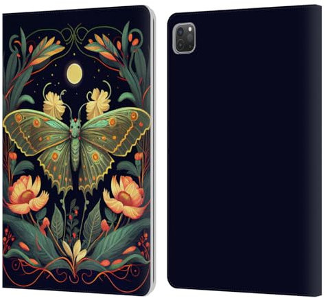 Head Case Designs Offizielle JK Stewart Nachtgarten Mit Mondmotte Grafiken Leder Brieftaschen Handyhülle Hülle Huelle kompatibel mit Apple iPad Pro 11 2020/2021 / 2022