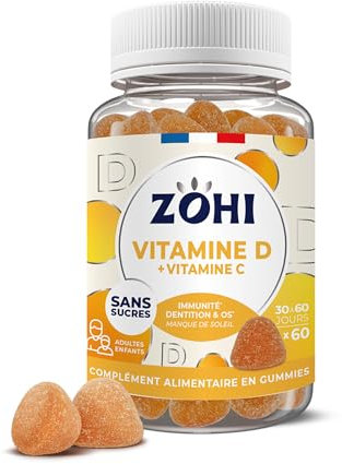 ZOHI-Pilulier VITAMINE D - 60 gommes - fabriqué en France - sans sucres