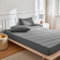 Tospass Jersey Spannbettlaken 200x200cm Dunkelgrau Grau Jacquard Spannbetttuch, Bettlaken 200x200cm Bis 35 cm Matratzenhöhe, Leintuch 200x200 mit Gummizug, Oeko-Tex Zertifiziert