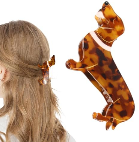 Haarklammern, Dackel Haarklammer, Tier Haarspangen, Haarklammer Dackel, Niedlicher Haarspange Dackel, Haarklammer Hund Dackel Acetat Für Mädchen, Rutschfeste Haarspange