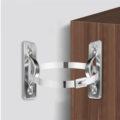 Correas resistentes para muebles, anclajes antipuntas para proteger a los | Kit de seguridad de acero inoxidable para aparadores, armarios y estanterías, fijación segura de pared para niños