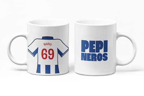 C&P Taza Personalizada de Fútbol | Regalo Original para Aficionados del Fútbol | Taza de Desayuno | Regalo Equipo de Fútbol | Diseño Único y Duradero (Leganes) 350 ML