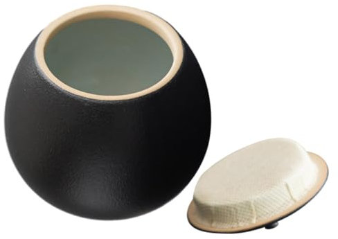 HONMEET Ceramic Food Jar Vintage Airtight Storage Container for Tea Leaves Sugar and Spices Compact Kitchen Organizer with Sealed Lid