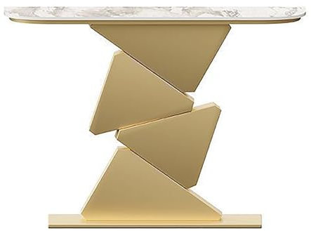 zxhrybh Entryway Table, Modern Stone Top Console Table, with Metal Base Inlaid Stones Sofa Table,for Entryway, Living Roome, Hallway(Gold,39.3in/100cm)