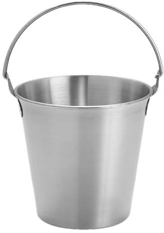 Mini Eiseimer Edelstahl 700ml mit Griff, Kleiner Eiskübel für Eiswürfel, Getränke & Wein, vielseitiger Snackeimer für Pommes & Hähnchenflügel, für Bar,Party,Küche & Zuhause,Silber