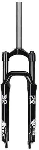 MirOdo Forcella Ammortizzata Mountain Bike 20 Escursione 100mm Tubo Dritto 1-1/8 Lega Alluminio Aria Forcella Blocco Manuale QR 9mm Pieghevole Mountain Bike Turismo XC Forcella
