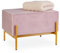 Relaxdays Sitzbank Samt, Polsterbank mit Metallfüßen, Samtsitzbank Schlafzimmer, Flur, HxBxT: 40 x 60 x 43 cm, rosa