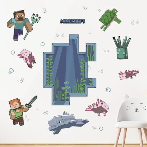 FYDZBSL Mineccraft Wandsticker,Cartoon PVC Poster Wandaufkleber Wandstikcer Wandfiguren für Kinderzimmer,Wohnzimmer Wanddekoration-79 * 30CM