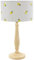 ValueLights | Natural Wood Candlestick Table Lamp with Lemon Embroidered Drum Shade Living Room Bedroom Light | Table Lamps, Home Décor & Improvement Essential | Includes LED Bulb