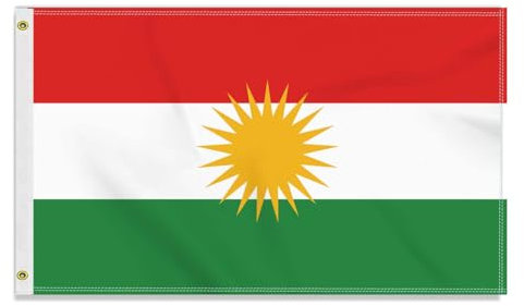 Grande bandiera Kurdistan, 90 × 150 cm, grande striscione dell'amicizia Kurdish, bandiera della Germania, stampa laterale, occhielli in ottone grande Kurdistan