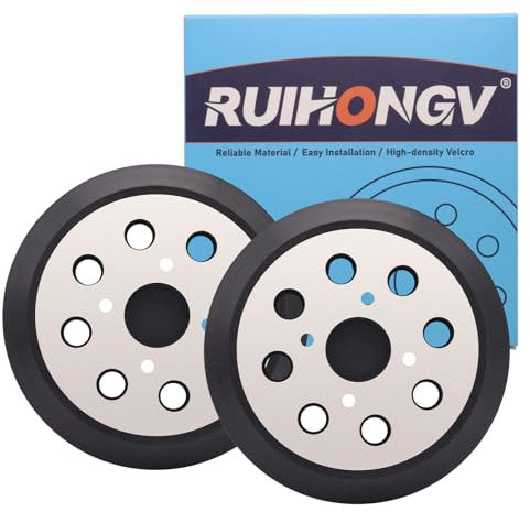 RUIHONGV Sander Replacement Pad for Milwaukee, Compatible with Milwaukee 6021-21 6034-21 2648-20 2648-21, 5 Inch 8 Hole Hook and Loop Metal Backing Pad for Part Number 51-36-7100, 2 Pack