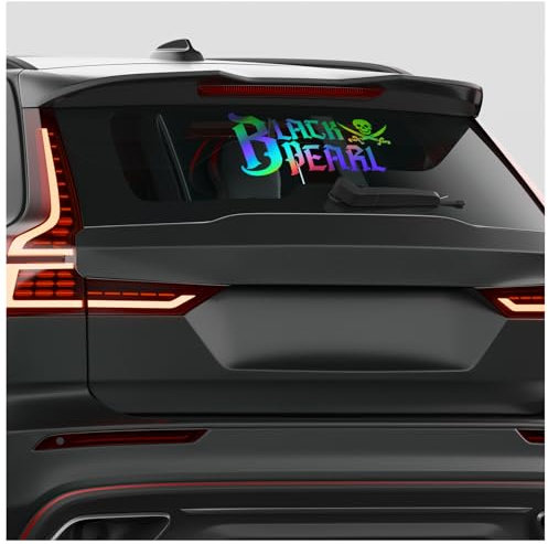 Finest Folia Frontscheibenaufkleber Black Pearl Schriftzug Aufkleber für Windschutzscheibe Heckscheibe Frontscheibe Auto Fahrzeug Dekor Sticker FS142 (Hologramm, Außenklebend)