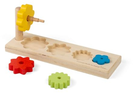 Bigjigs Toys Flower Sorter, Wooden Shape Sorting & Stacking Toy