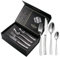 Set di 24 posate martellate – Set di posate in acciaio inox per 6 persone, posate moderne in argento per casa/ristorante/feste