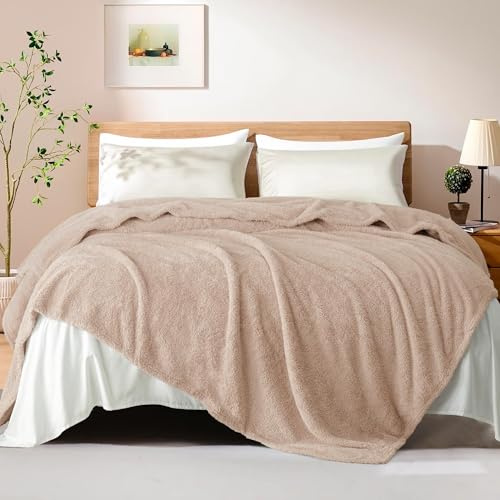 Exclusivo Mezcla Kuscheldecke Sofadecke, Flauschige Decke, 150x200 cm | Fleecedecke für Sofa und Bett, Wohndecke als Bettüberwurf, weich und leicht für Sommer, Kamel