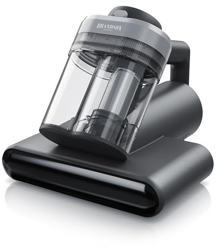 Brandson - Milbensauger für Matratzen mit UV Licht - Handstaubsauger − UV-C Sterilisationslicht − Hepa Filter – Bürstenwalze – Ultraschall – Anionen - Matratzenreiniger Betten Bekleidung Polstermöbel