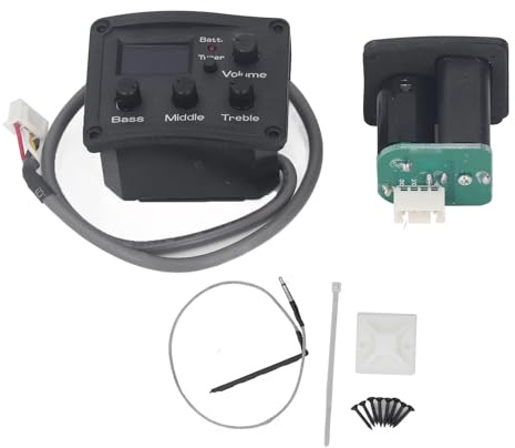Ukulele Vorverstärkerverstärker -Equalizer mit LCD -Bildschirm 3 Band -EQ -Tuner für akustische Elektro -Ukulel -Gitarre -Kunststoff -Batteriebox und Pickup -Stick