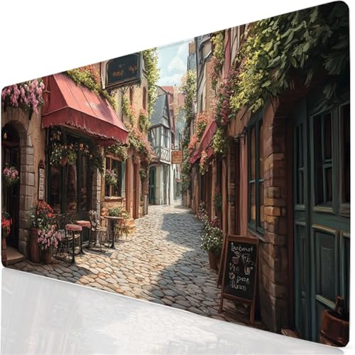 Gaming Mauspad Straße Mauspad XXL 60x30cm Mousepad Landschaft Schreibtischunterlage mit Anti Rutsch Basis Mouse Pad, Wasserdicht und rutschfest Desk Mat für Tastatur und Maus, Laptop & PC YG-354