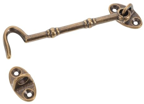 Tofficu Loquet Crochet Laiton Massif pour Porte Coulissante Verrouillage et Facile à Installer Crochet de Sécurité pour Porte Intérieure et Fenêtre Design Rétro Chinois Installation