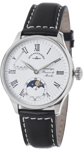 Zeno Herren-Armbanduhr Godat 6274PRL-I2-ROM, silberfarben, Mondphasen-Zifferblatt, Silber, Armband