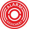 5er Aufkleber-Set Alarm-gesichert I hin460 I Ø 6 cm I Achtung Gebäude, Objekt besitzt Alarmanlage I für Fenster-Scheibe und Tür I innenklebend