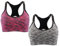 Srizgo Sport BH Damen Yoga BH, 2er Pack, XL, Farben-02 (schwarz meliert)