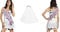 Junggesellinenabschied Bachelorette Braut Hochzeit Party Shirt + Schleier mit Diadem (M)