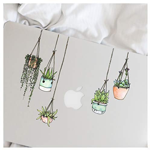 Fünfer-Set Sticker/Aufkleber mit gezeichneten Hängepflanzen-Motiven - Laptop Sticker - Kühlschrank-Sticker - Laptop Aufkleber - Macbook Sticker - Coole Sachen