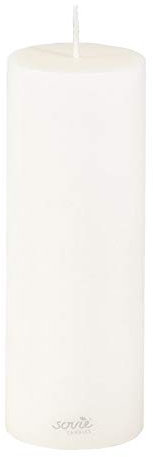 Sovie CANDLES Stumpenkerze | Hochzeit Votivkerze Blockkerze | 1 Flachkopfkerze in Creme (Ø70mm x 200mm)