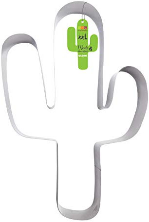ScrapCooking XXL Edelstahl Cactus Ausstechform - Cactus Cookieausstecher - 1 Stück - 35,5 x 23,3 cm