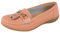 Mocassins plats pour femme en cuir véritable à pompon à enfiler - Taille 36-48 - Rose - rose poudré, 40 EU