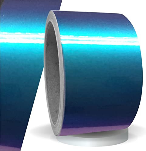 siviwonder Zierstreifen Shift Effect Marine blau violett Glanz in 50 mm Breite und 10 m Länge Aufkleber Folie für Auto Boot Jetski Modellbau Klebeband Dekorstreifen - Flip Flop Autofolie Farbwechsel