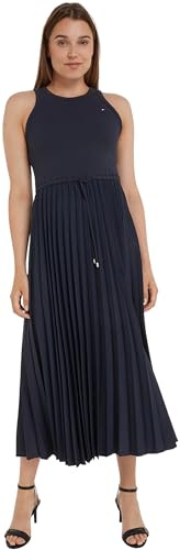 Tommy Hilfiger Damen Kleid Midi Dress Ärmellos, Blau (Desert Sky), XXL