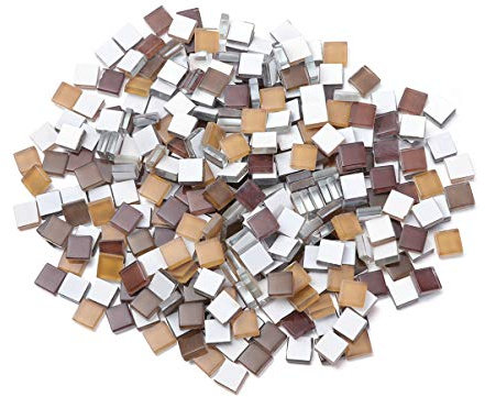 SUPVOX 300 Pezzi Tessere di Mosaico Pietre di Mosaico di Cristallo Piastrelle di Vetro Artigianato per cornici Fai da Te Piatti Artigianali Marrone