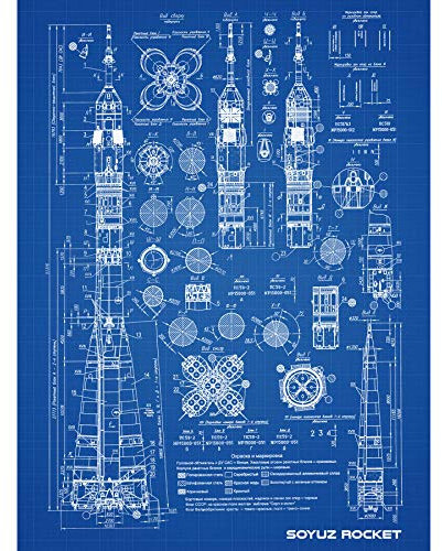 Artery8 Sojus-Rakete UdSSR sowjetischer Weltraum Ungerahmter großer Druck 46x61 cm