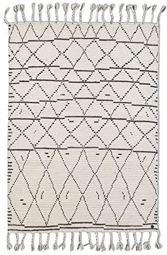 TOM TAILOR Teppich aus 80% Wolle + 20% Baumwolle; handgewebt | Größe: 65 x 135 cm; Farbe: Natur Vintage
