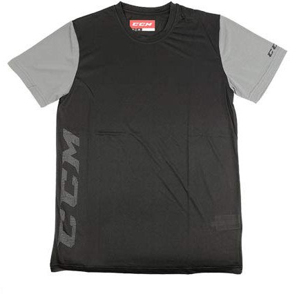 CCM T-Shirt Tech Tee Black/Dark Grey SR, L