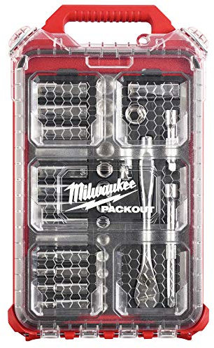 Milwaukee 48-22-9482 32 Piece 3/8 Metric Ratchet and Socket Set In Packout Low Profile Organizer