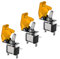 QitinDasen 3Pcs Voiture Commutateur à Levier, avec Jaune LED Indicateur et Jaune Étanche Couverture, ON-OFF 2 Positions 3 Broches SPST Interrupteur Bascule (20A / 12VDC)
