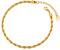 FOCALOOK Damen Fußkettchen Gold Kette 23CM Edelstahl Kette 3mm breit Kordelkette Fußkette Sommer Strand Armband Fuß Schmuck Accessoire