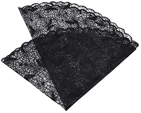UKCOCO Halloween Tischdecke - Runde Spitze Tischdecke Halloween Schwarze Spitze Spinnennetz für Dekoration