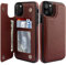LETO for iPhone 11 Pro Case,Leather Wallet Case Flip Folio Cover with Kickstand Card Slots for Girls Women,Protective Phone Case for iPhone 11 Pro 5.8 Dark Brown