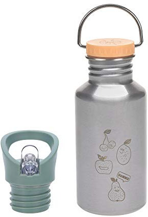 LÄSSIG Gourde en acier inoxydable pour enfants avec Sport Cup supplémentaire Anti-fuite/Bottle Stainless Steel Yummy