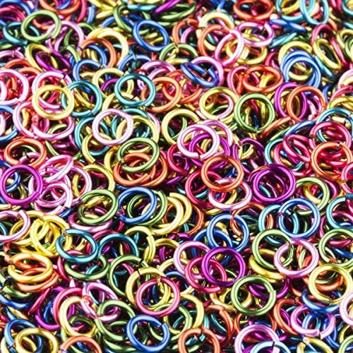 500stk Ösen Binderinge Biegeringe Öse 6mm Verbinder Offen Ringe, Bunt mix set, Verbindungsringe Kettenzubehör Schmuckteile Basteln Set DIY