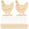 Amosfun Ostern Anhänger Holz Hahn Küken Figur Holzscheiben mit Loch Baumscheiben Geschenkanhänger Hängende Ostern Dekoration zum Bemalen Basteln mit Schnur Khaki 20 Stück