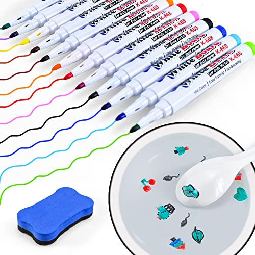 GEWDW Magical Water Painting Pen,Magical Water Painting Water Doodle Pens Watercolor Marker Pens Washable Dry Erase Markers Kit,Educational Toy&Gift for 4-8 8-12 Year Old Boys Girls(12 Colors)